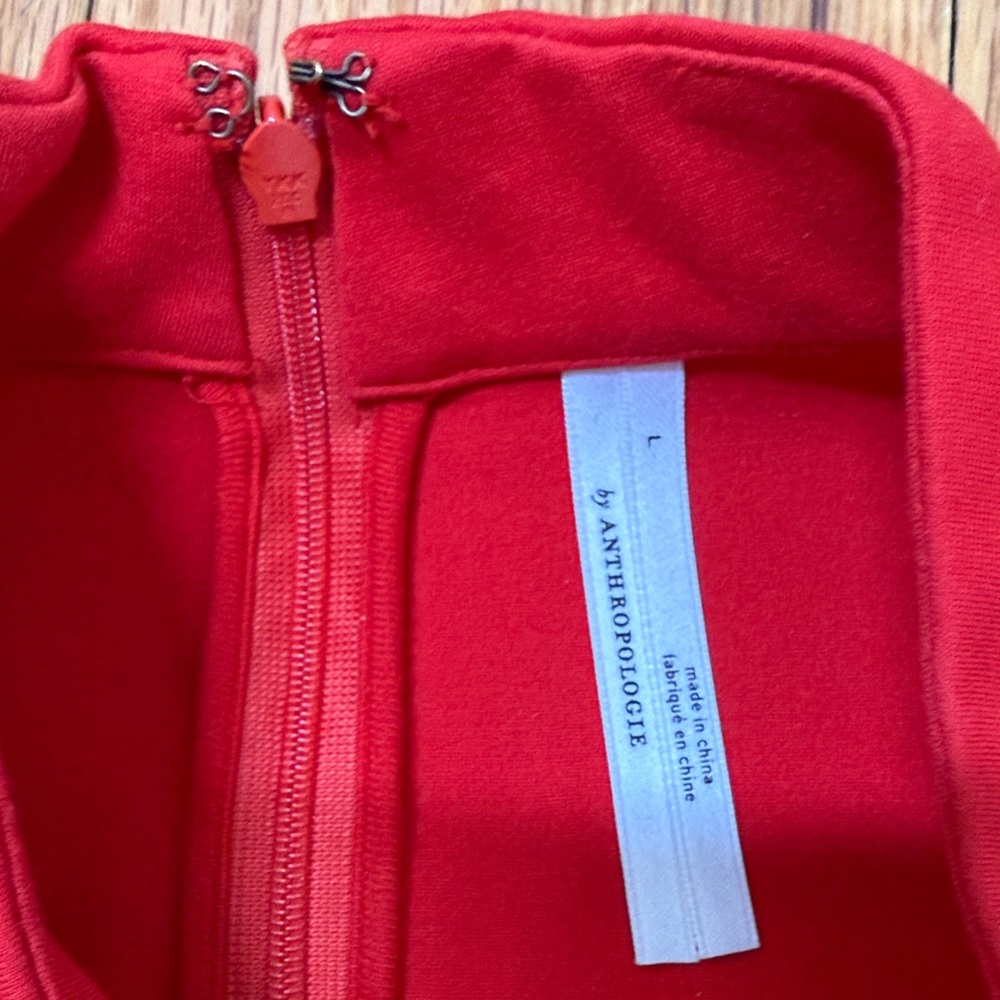 Anthropologie Red Sleeveless Peplum Tank - Picture 2 of 5